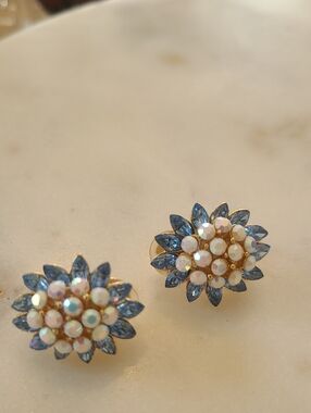 Vintage St. John Gold-Tone Floral Clip-On Earrings